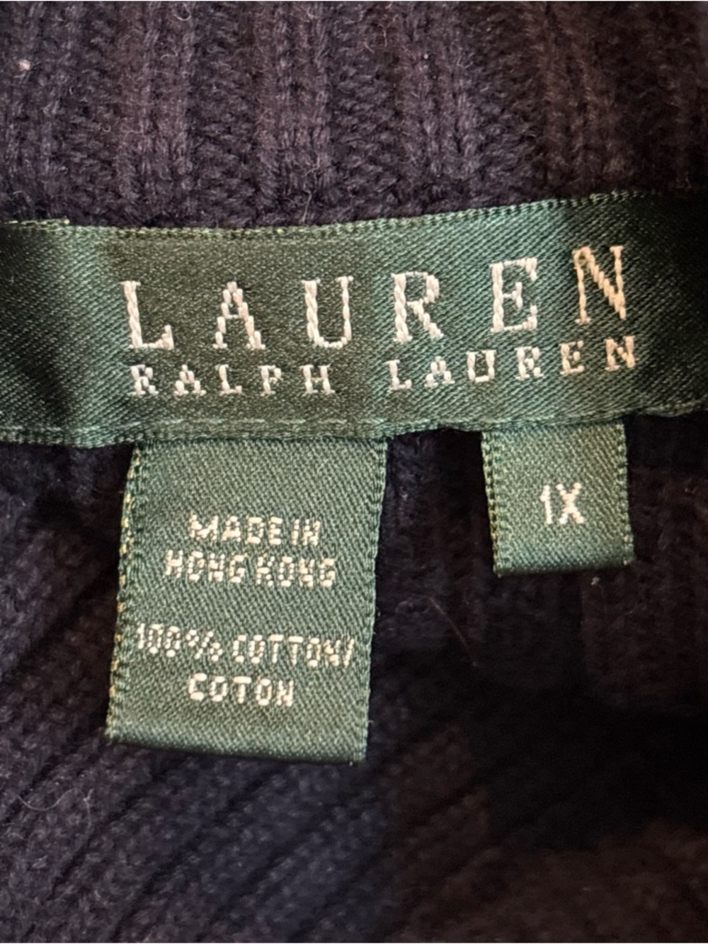 Lauren Ralph Lauren Anchor Blue Cardigan Buttons Sweater Woman’s Size 1X Navy - Picture 8 of 11